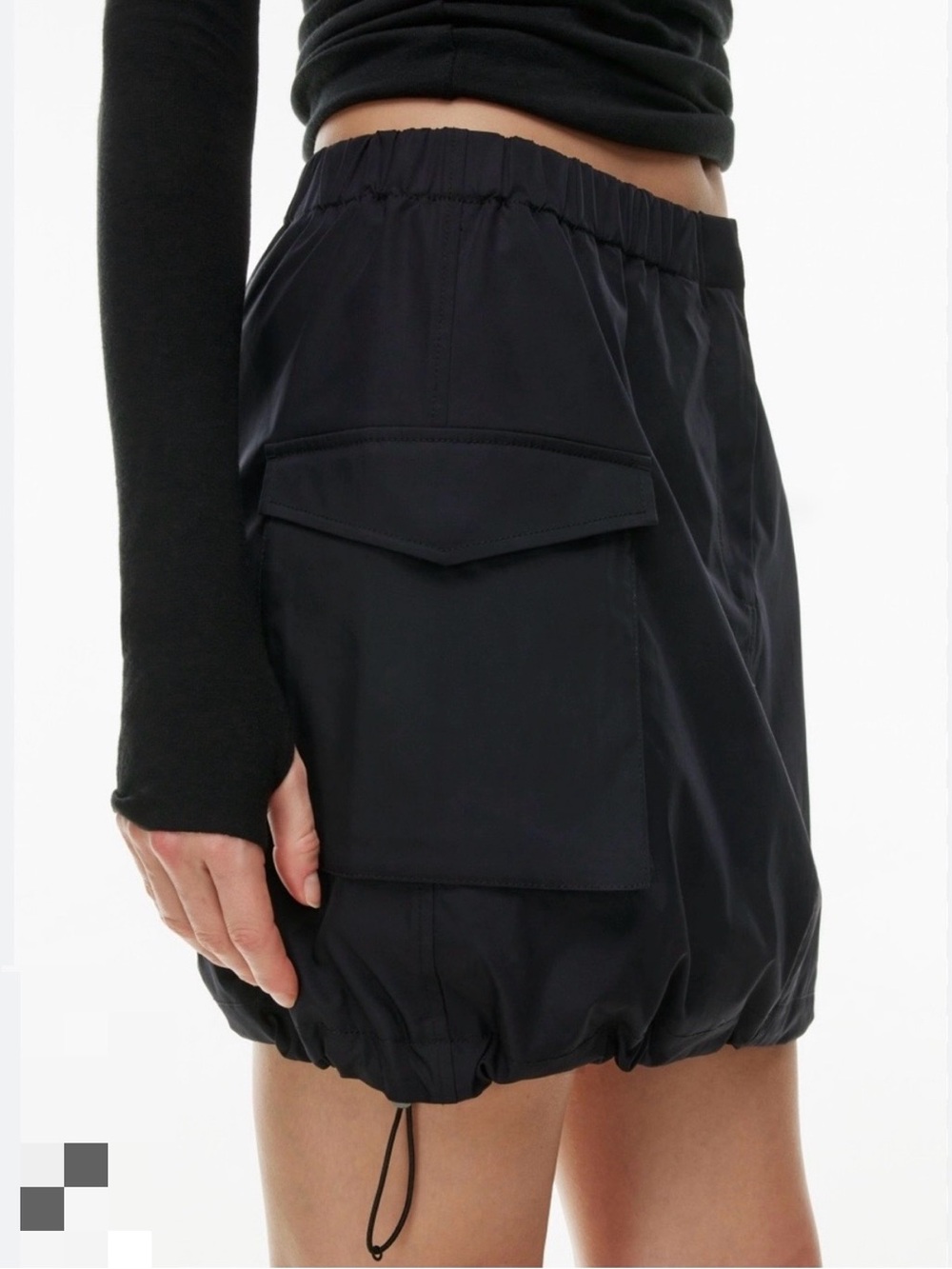 Aritzia Black Cargo Drawcord Mini Skirt - Picture 4 of 5